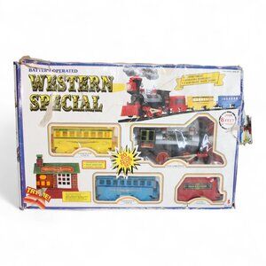 Battery Operated Western Special Train Set With Sound Station & Tracks